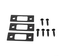 Lot de 3 plaques de gâche professionnelles en acier inoxydable offrant une sécurité renforcée de la porte et un alignement facile pour l'installation. Compatible avec les verrous à pêne dormant