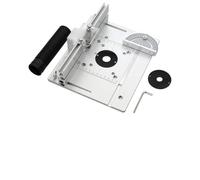 Lot de 3 plaques d'insertion de table de toupie en aluminium pour défonceuse à bois électrique, CNC anodisé, trou de vis 85 x 85 mm, 70 x 60 mm, avec règle poussoir