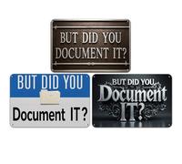 Lot de 3 plaques en métal vintage amusantes - But Did You Document It - Décoration murale artistique pour maison, bureau, maison, chambre - Cadeau idéal pour les collègues, les programmeurs, les