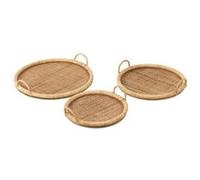 Lot de 3 Plateaux de Service "Rotin" 48cm Naturel
