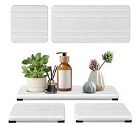 Lot de 3 Plateaux en Pierre Absorbant l'eau, Plateau d'évier en Pierre de diatomite à séchage instantané, Porte-Savon éponge de Cuisine, Plateau de lavabo de Salle de Bain, 20,3 x 10,2 cm et 10,2 x