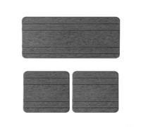 Lot de 3 plateaux en pierre de diatomite absorbant l'eau avec design antidérapant pour l'organisation de la salle de bain et de la cuisine (gris foncé)