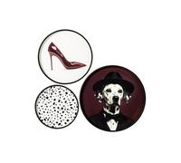 Lot de 3 Plateaux Muraux Ronds Yann en MDF Noir