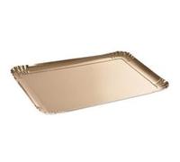 Lot de 3 plateaux rectangulaires jetables en carton 28x42 cm or 6vaj100or G