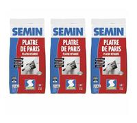 Lot de 3 plâtre de Paris pour moulages scellements et rebouchage Semin - intérieur - sac de 5 kg
