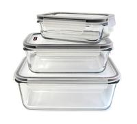 Cook Concept Plat en verre KB5667 pour four – Couvercle à clips, conservation alimentaire résistante
