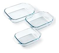 Lot de 3 plats à four - PYREX - Verre - Rectangulaire - Irrésistible - 20-25-28 cm