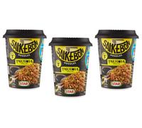 Lot de 3 plats japonais Star Saikebon Noodles Yakisoba Pollo composé de pâtes, de poulet et de légumes 93 g