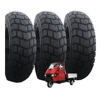 Lot de 3 pneus 100/90-10 UNION + roulement compatibles avec Piaggio Ape 50 moto scooter 61L sans chambre à air 8PR