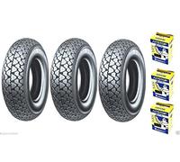 Lot de 3 pneus Michelin S83 3.50 10 59J + Chambres à air pour Piaggio Ape 50