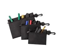 Lot de 3 pochettes à outils en toile robuste multi-usages avec fermeture éclair, noir, 12,7 x 15,2 cm + 15,2 x 16,5 cm + 22,9 x 17,8 cm