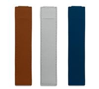 Lot de 3 pochettes à stylos réglables en cuir avec bandes élastiques pour ordinateurs portables, porte-crayons amovibles pour écrivains en déplacement Organiseur de stylos en cuir PU, Bleu foncé