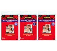 Lot de 3 pochettes de plastification autocollantes Scotch 10,2 x 15,2 cm
