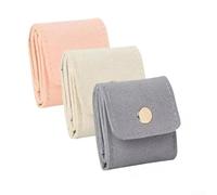 Lot de 3 pochettes de rangement en cuir synthétique avec sections séparées pour bagues, boucles d'oreilles, colliers (1)