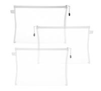 Lot de 3 pochettes de rangement transparentes extra larges avec fermeture | Bloc de construction pour jeux de société pour le tri des puzzles, l'organisation des voyages, la maison, le bureau