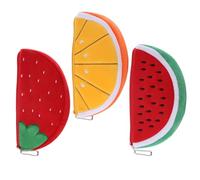 Lot de 3 Pochettes Fruits Zippées en Polyester, Compactes et Légères | Rangement Multifonction, Style Frais et Artistique, Finition Soignée, pour Amies et Proches