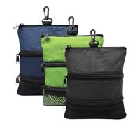 Lot de 3 pochettes multi-compartiments pour balles de golf fabriquées à partir de nylon robuste pour les accessoires de golf de voyage de longue durée