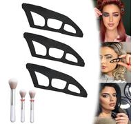 Lot de 3 pochoirs pour fard à paupières, eyeliner, fard à paupières, maquillage des yeux, noir