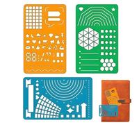 Lot de 3 pochoirs pour journal intime, gabarit de dessin à couverture rigide, accessoires de planification pour agenda, modèle, scrapbooking