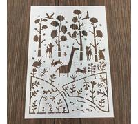 Lot de 3 pochoirs réutilisables pour peinture sur bois, format A4, 29 x 21 cm, motif du monde de l'océan, fille, cerf, pour peinture, loisirs créatifs, décoration d'intérieur, scrapbooking, coloriage