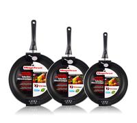 Lot De 3 Poêles 20-24-28 Cm Induction Aluminium Estampé Antiadhésif Sans Pfoa, , Noir, Magefesa, Vitral