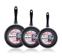 Lot de 3 poêles 20-24-28 cm induction, antiadhésives PIERRE, Magefesa, K2 Gransasso, , Gris Gris G