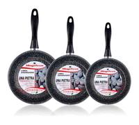 Lot de 3 poêles 20-24-28 cm induction, antiadhésives PIERRE Magefesa K2 Gransasso Gris 91055