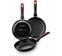 lot de 3 poêles à frire monix tours jumelles m240000/ ø18cm/ ø22cm/ ø26cm/ aluminium forgé/ convient à l'induction