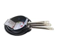 Baumalu – Lot de 3 poêles Gastronomie 20/24/28 cm – Acier inoxydable