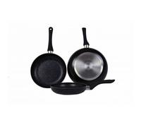 Lot de 3 Poêles en pierre 20 24 28cm Induction noir Cenocco CC2001-BLK Cenocco