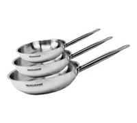 Fackelmann Lot de 3 poêles Eterna inox 20/24/28 cm - inox 18/8, induction, sans PFAS