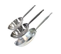 ELO 9903550 Lot de 3 poêles à frire inox 24 cm 28 cm et 32 cm, 2 poêles inox, poêle à frire inox, poêle de cuisine inox, Acier inoxydable, 24 cm 28 cm et 32 cm