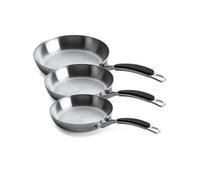 Lot de 3 poêles inox Trimétal 20/24/28 cm
