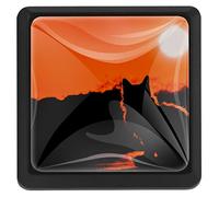 Lot de 3 poignées carrées et boutons de meuble avec vis Motif chat coucher de soleil