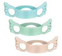 Lot de 3 poignées de biberon en silicone pour biberons à col large de 6 à 7 cm, poignées faciles à prendre en main, poignée de transport facile et légère (bleu/vert/rose)