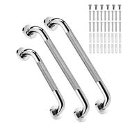 Lot de 3 poignées de douche murales en acier inoxydable texturées pour baignoire, toilettes et petite poignée de salle de bain