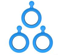 Lot de 3 poignées de moulinet de pêche, coque en silicone pour moulinet de ligne, protection antidérapante pour pêcheurs à la ligne (bleu, S)