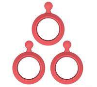 Lot de 3 poignées de moulinet de pêche, coque en silicone pour moulinet de ligne, protection antidérapante pour pêcheurs à la ligne (rouge, taille L)