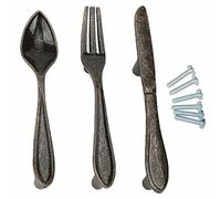 Lot de 3 poignées de placard amusantes en bronze avec trou central de 7,6 cm pour cuisine, couteau, cuillère, fourchette, placard, portes de meubles, quincaillerie pour salle de bain, chambre à