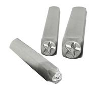 Lot de 3 poinçons en métal en forme d'étoile pour la fabrication de bijoux créatifs et outils d'estampage du cuir et du bois