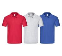 Lot de 3 polos Fruit of the Loom en coton : Gris / Taille M