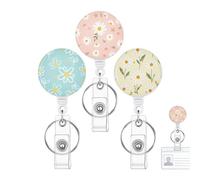 Lot de 3 porte-badges avec fenêtre transparente et accès rapide - Clip d'identité avec - Pour sac à dos, portefeuille, cou, taille, volontaires, étudiants, infirmières