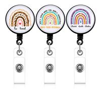 Lot de 3 porte-badges rétractables pour la santé mentale - Avec pince crocodile - Pour infirmières, médecins, volontaires