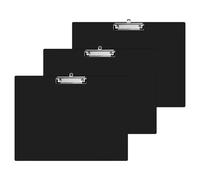 Lot de 3 porte-blocs A3 avec trou, clip de suspension avec pince, planche à écrire en plastique au format A3 paysage, pour bureau, école ou restaurant (noir)