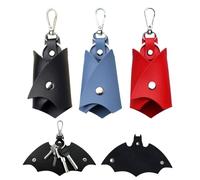 Lot de 3 porte-clés Batman, étui à clés en cuir PU, étui à clés en similicuir, porte-clés, étui à clés unisexe, porte-clés en cuir personnalisé, peut être gravé sur diverses clés de voiture ou de moto