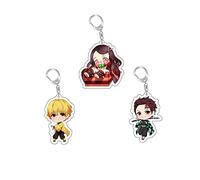 Lot de 3 porte-clés Demon Slayer - En acrylique - Pour cosplay, style 2, taille unique
