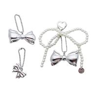 Lot de 3 porte-clés élégants en forme de nœud papillon - Sac à main - Accessoire de mode - Sac à main - Pendentif pour femmes et filles