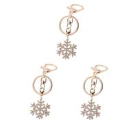 Lot de 3 porte-clés flocon de neige en strass - Crèche de Noël rolf Zuckowski - Porte-clés de Noël - Avec flocon de neige, Comme sur la photo.,