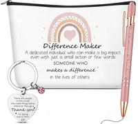 Lot De 3 Porte-Clés Inspirants Arc-En-Ciel - Stylo À Bille - Cadeau De Remerciement - Cadeau De Départ Pour Femme, Collègue, Enseignant, Infirmière, Bureau, École, Fête