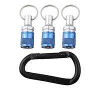 Lot de 3 porte-embouts antidérapants pour perceuse, porte-embouts de tournevis SDS à clipser rapide avec mousqueton pour outils électriques, bleu métallique